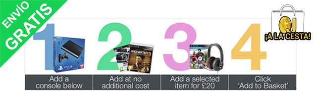 Oferta PS3 Slim 500Gb+Juego adicional por 238.27