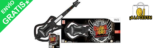 Oferta Guitar Hero 6 para Wii por 25,91€ (Guitarra incluida)