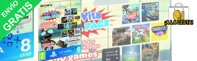 Oferta Tarjeta de memoria 8GB + 10 juegos para PS Vita por 32,49€