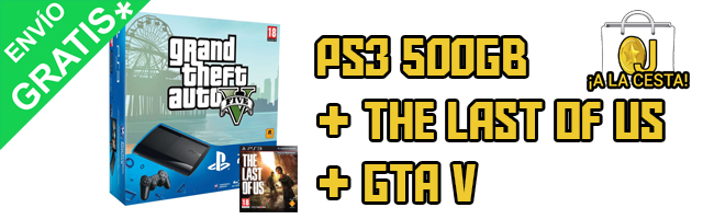 Oferta PS3 500GB + GTA V + The Last of Us por 297,80€
