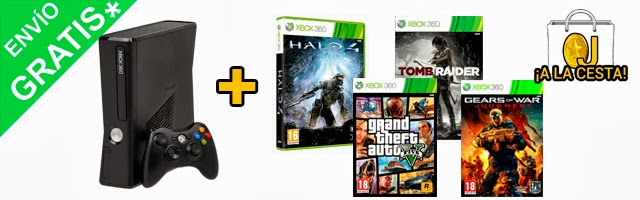 Oferta Xbox 360 250Gb + Halo 4 + Tomb Raider + GTA V + GoW Judgment por 249,99€